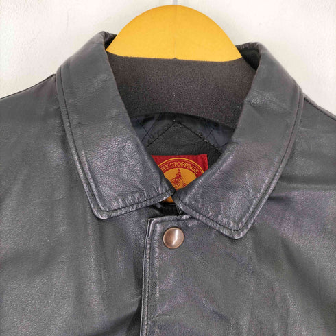 THE STOPPPAGE スナップボタン レザー ジャケット メンズ